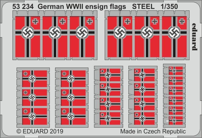 Eduard 53234 Drapeaux allemands de la Seconde Guerre mondiale, acier, échelle 1/350