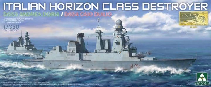 Takom 6007 Destroyer italien de classe Horizon D553 ANDREA DORIA/D554 CAIO DUILIO 1/350