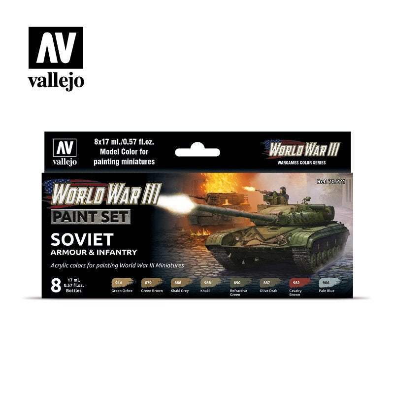 Vallejo 70221 Troisième Guerre mondiale Blindés et infanterie soviétiques 8x17ml