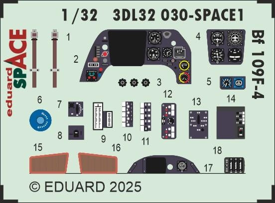 Eduard 3DL32030 Bf 109F-4 SPACE Hobby 2000 / Hasegawa 1/32 – image 3