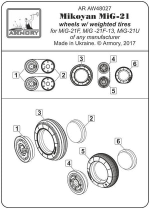 Armory Models AW48027 Roues Fishbed pour Mikoyan MiG-21 avec pneus lestés, échelle 1/48 (début) – image 2