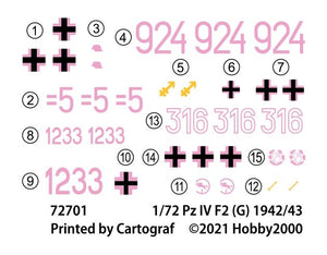 Hobby 2000 72701 Pz.Kpfw.IV Ausf.F2 (G) Front de l&amp;#39;Est 1942 DRAGON + CARTOGRAF 1/72  – image 3