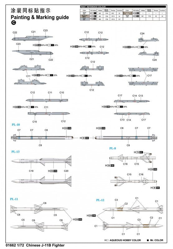 Trumpeter 01662 J-11B chinois (1/72) – immagine 10