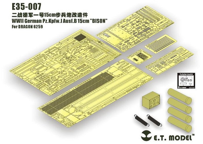 ET Model E35-007 WWII German Pz.Kpfw.I Ausf.B 15cm "BISON" (For DRAGON 6259) (1/35)