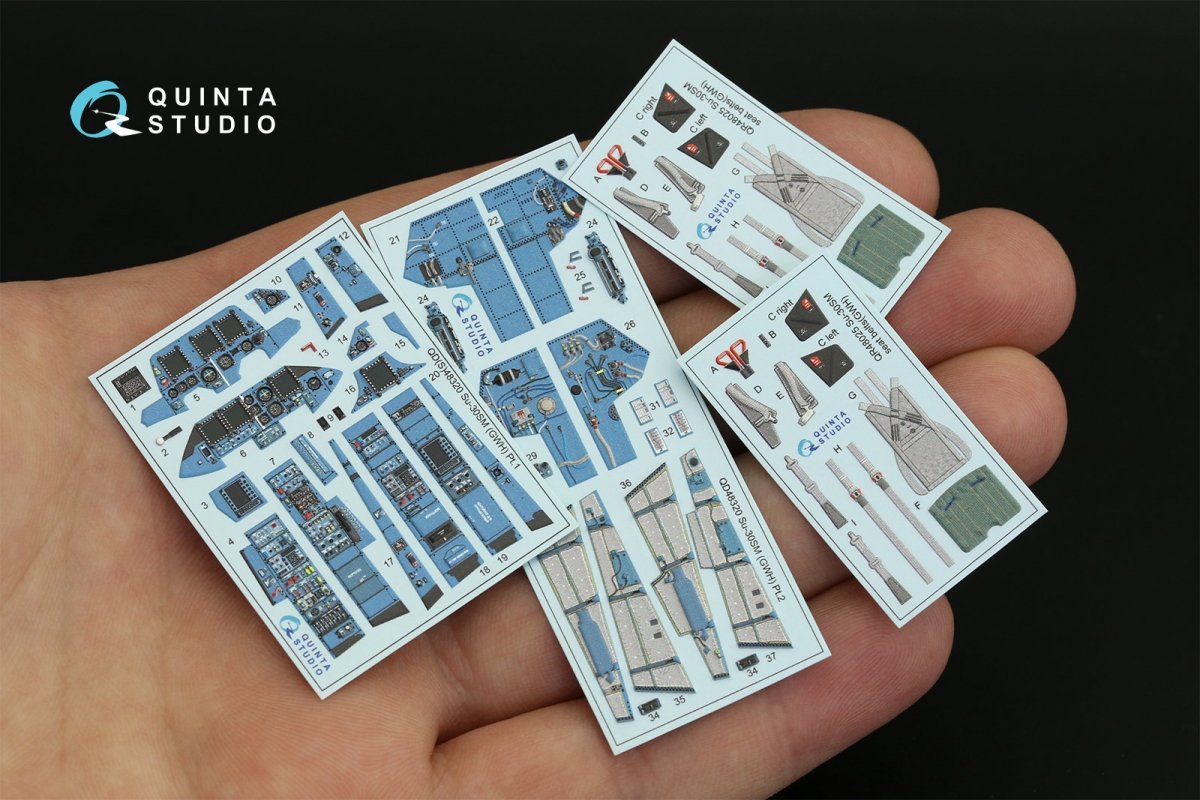 Intérieur imprimé en 3D et coloré sur papier décalcomanie Quinta Studio QD48320 Su-30SM (GWH) 1/48 – immagine 3
