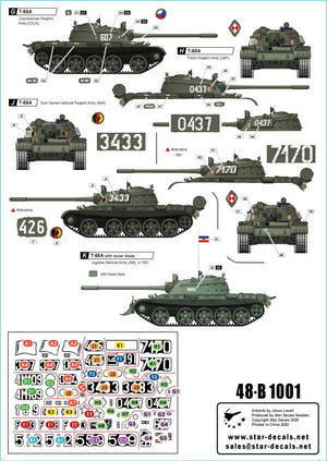 Star Decals 48-B1001 Chars T-55A 1. Guerre froide. Armée soviétique (infanterie de terre et de marine), Pologne, Hongrie, Tchécoslovaquie, Allemagne (RDA), Roumanie et Yougoslavie 1/48 – immagine 2