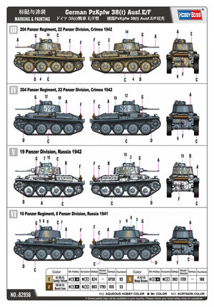 Hobby Boss 82956 Pz.Kpfw allemand. 38(t) Ausf.E/F 1/72 – image 4