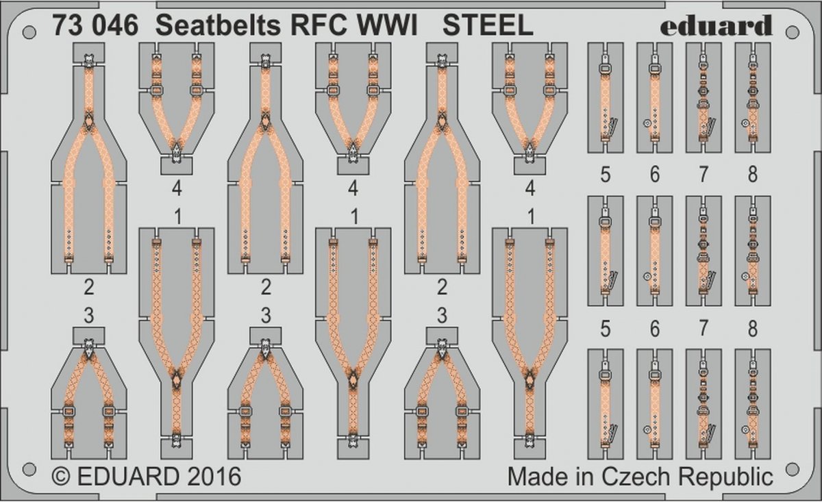 Ceintures de sécurité Eduard 73046 RFC Première Guerre mondiale Acier 1/72