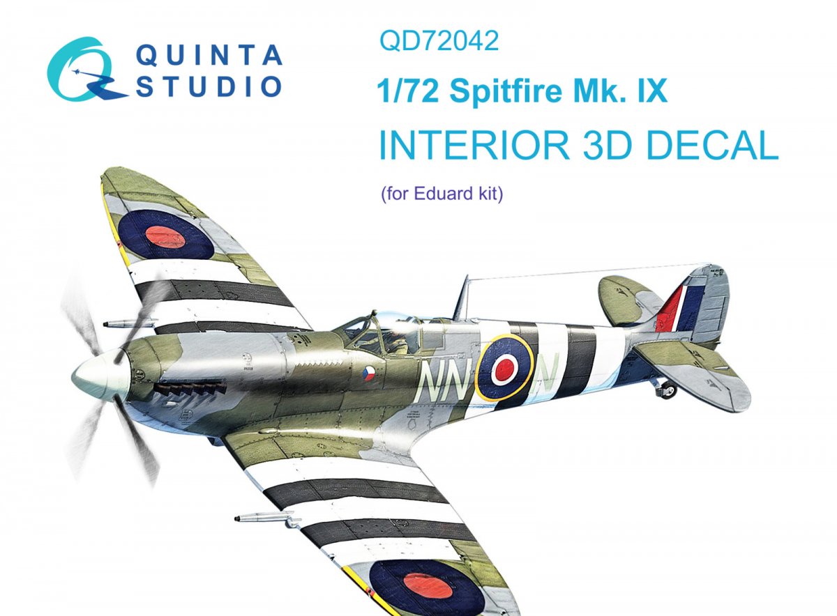 Intérieur du Spitfire Mk.IX imprimé en 3D et coloré sur papier décalcomanie (Eduard) par Quinta Studio QD72042, échelle 1/72