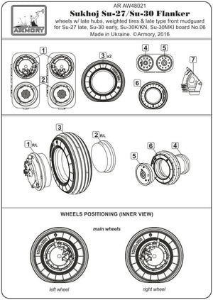 Roues de Flanker Sukhoj Su-27 / Su-30 (Armory Models AW48021) au 1/48 – Bild 6