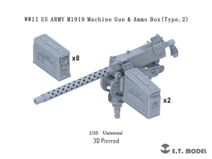 Boîte de munitions pour mitrailleuse M1919 de l&amp;#39;armée américaine, modèle ET P35-292, Seconde Guerre mondiale, type 2, échelle 1/35