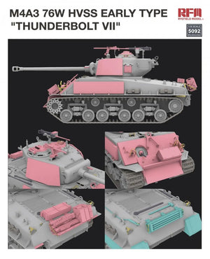 Maquette Rye Field 5092 M4A3 76W HVSS Type précoce « Thunderbolt VII » 1/35 – Bild 2