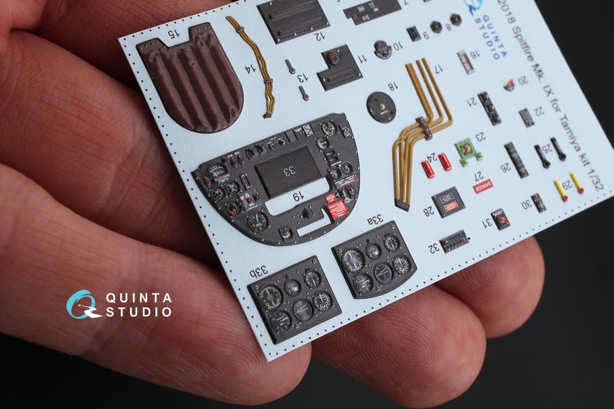 Intérieur du Spitfire Mk.IX imprimé en 3D et coloré sur papier décalcomanie Quinta Studio QD32018 (pour maquette Tamiya) au 1/32 – immagine 3