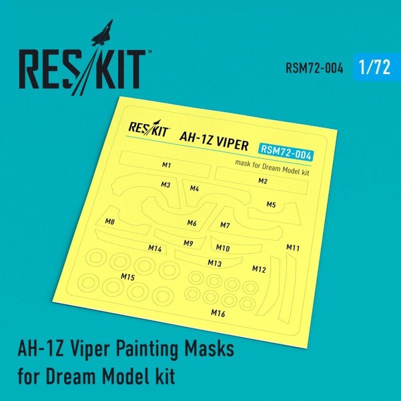 Masques de peinture RESKIT RSM72-0004 AH-1Z Viper pour maquette Dream Model 1/72