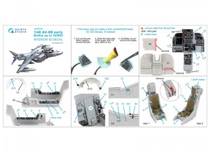 Intérieur imprimé en 3D et coloré sur papier décalcomanie Quinta Studio QD48305 AV-8B (Hasegawa) à l&amp;#39;échelle 1/48 – image 10