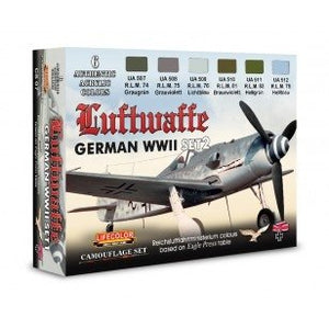 Coffret de peinture acrylique Lifecolor CS07 - Avions allemands de la Seconde Guerre mondiale (lot de 2, 6 x 22 ml)
