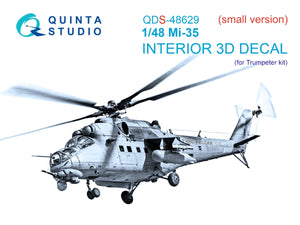 Quinta Studio QDS-48629 Mi-35 3D-Printed &amp; coloured Interior on decal paper (Trumpeter) (Small version) 1/48