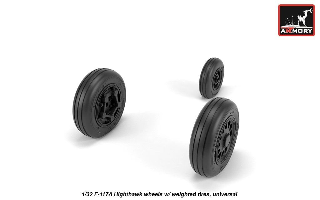 Roues Armory Models AW32305 F-117A Nighthawk avec pneus lestés 1/32 – immagine 2