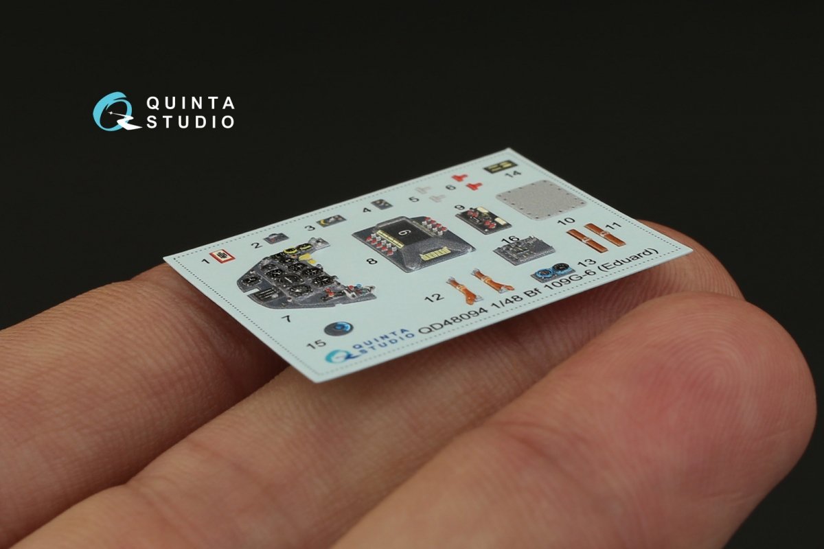 Intérieur imprimé en 3D et coloré sur papier décalcomanie Quinta Studio QD48094 Bf 109G-6 (pour kit Eduard) 1/48 – immagine 4