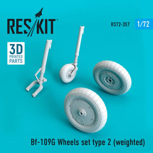 RESKIT RS72-0357 BF-109G JEU DE ROUES TYPE 2 (LESTÉ) 1/72