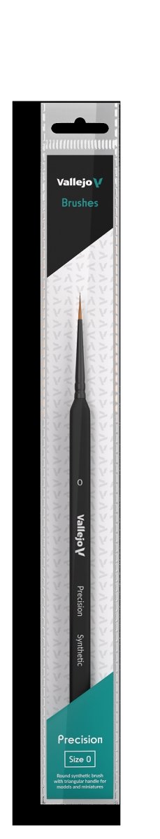 VALLEJO B03000 - Brosse - Précision - Brosse ronde synthétique, manche triangulaire n° 0