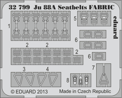 Ceintures de sécurité Eduard 32799 Ju 88A en tissu, échelle 1/32 Revell – image 2