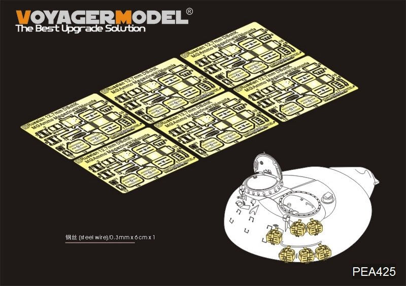 Chargeur de munitions pour mitrailleuse russe DSchK de 12,7 mm Voyager Model PEA425 avec supports (pour T-55, T-62, T-72) (GP) 1/35 – immagine 2