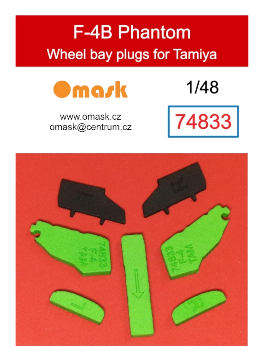 Bouchons de puits de train d'atterrissage Omask 74833 pour F-4B Phantom (pour Tamiya 61121) 1/48