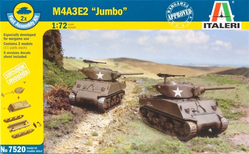 Italeri 7520 M4A3E2 Sherman Jumbo (1/72)