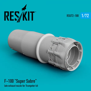 RESKIT RSU72-0188 F-100 « SUPER SABER » TUYAU D&amp;#39;ÉCHAPPEMENT TARDIF POUR MAQUET TRUMPETER 1/72