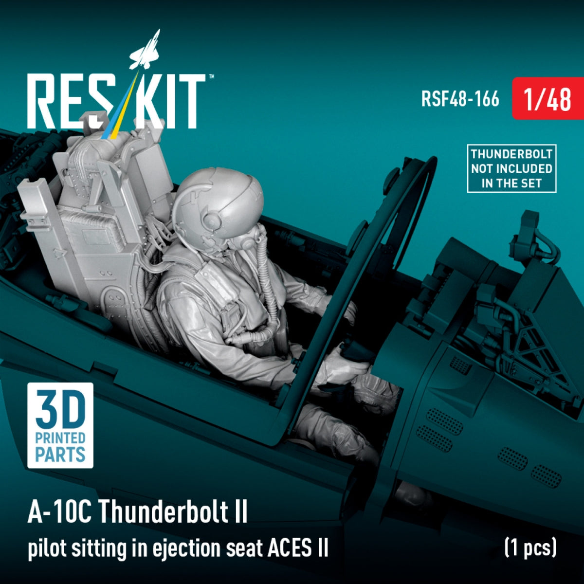 RESKIT RSF48-0166 A-10C Thunderbolt II pilot sitting in ejection seat ACES II (1 pcs) (3D Printed) 1/48