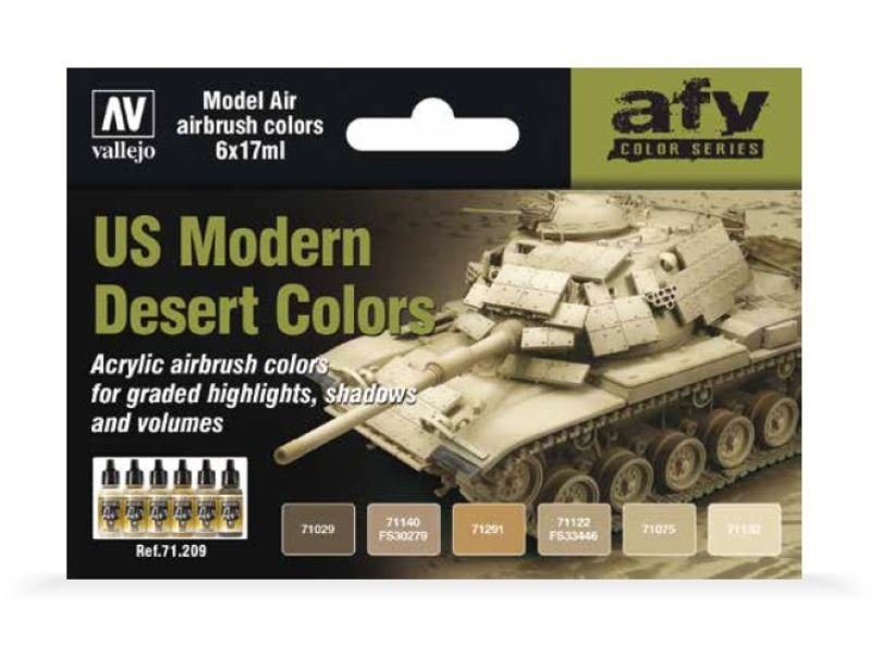 Vallejo 71209 US Couleurs modernes du désert (6 x 17 ml)