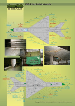 ModelMaker Decals D48020 MiG-21PFM/M/MF/bis/UM Pochoirs polonais 1/48 – immagine 7