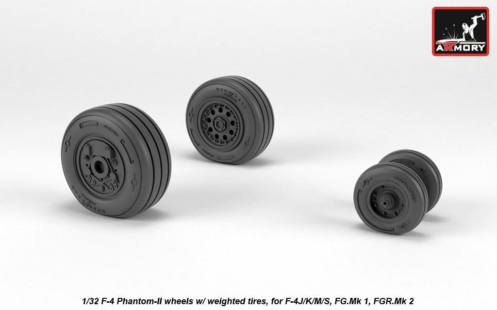 Roues Armory Models AW32308 F-4 Phantom-II avec pneus lestés, échelle 1/32 (fin de série) – Bild 2