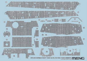 Meng modèle SPS-039 Sd.Kfz.182 autocollant King Tiger Zimmerit 1/35