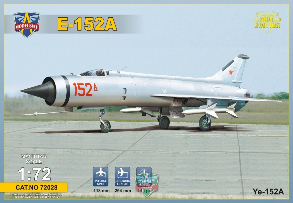 Maquette Modelsvit 72028 Ye-152A Intercepteur bimoteur soviétique 1/72