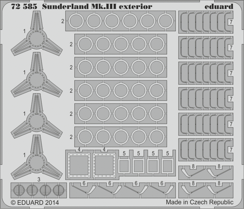 Eduard 72585 Sunderland Mk. III extérieur 1/72 ITALERI