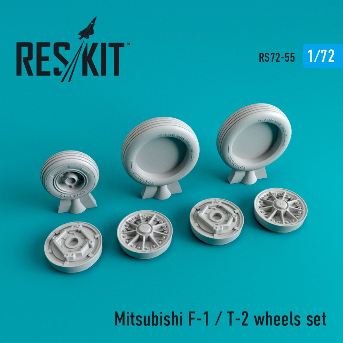 RESKIT RS72-0055 JEU DE ROUES MITSUBISHI F-1/T-2 1/72