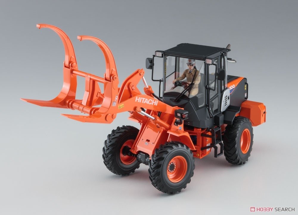 Hasegawa 66105 Chargeuse sur pneus Hitachi ZW100-6 avec grappin à grumes, engin de travail, échelle 1/35  – image 3