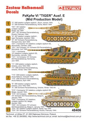 Techmod 48406 - Pz.Kpfw.VI Tiger Ausf.E (modèle de production intermédiaire) (1/48) – image 2