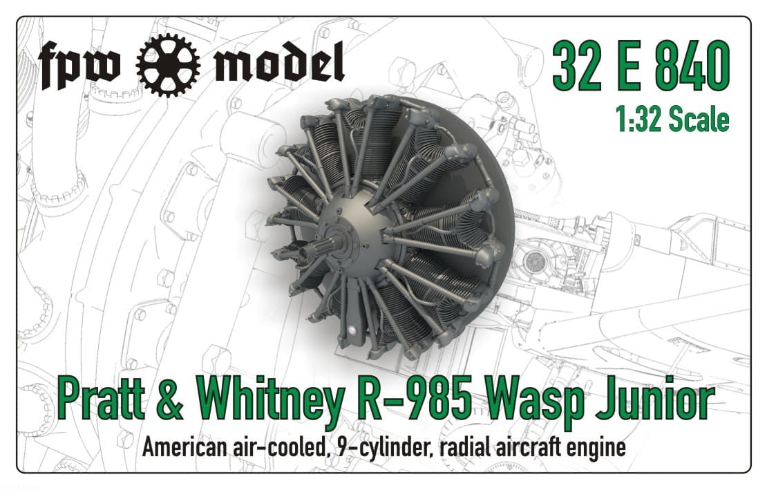 Maquette FPW 32E840 Pratt &amp;amp; Whitney R-985 Wasp Junior (fixe) 1/32