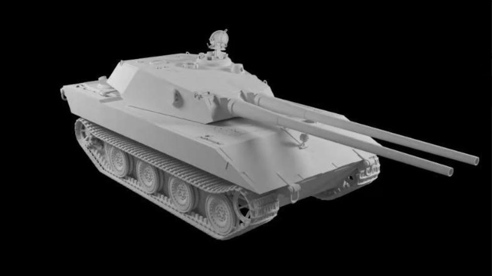 Modelcollect UA-35028 Première Guerre mondiale, char super lourd allemand E100, Ausf.G. Canons jumelés de 105 mm, échelle 1/35 – image 3