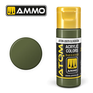 MUNITIONS de Mig Jimenez 20079 ATOM COLOR Olivgrun 20ml