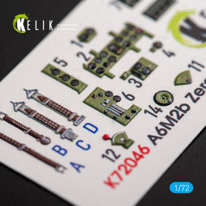 KELIK K72046 A6M2B ZERO - DÉCALCOMANIES 3D INTÉRIEURES POUR MAQUETTE TAMIYA 1/72  – immagine 4