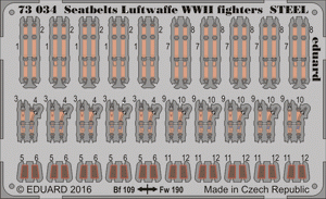 Eduard 73034 Ceintures de sécurité pour avions de chasse de la Luftwaffe (Seconde Guerre mondiale) - Acier - Échelle 1/72