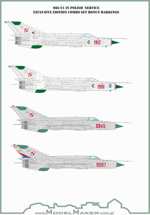 Décalcomanies ModelMaker CS48001 MiG-21 édition exclusive service polonais, ensemble combiné 1/48 – immagine 2