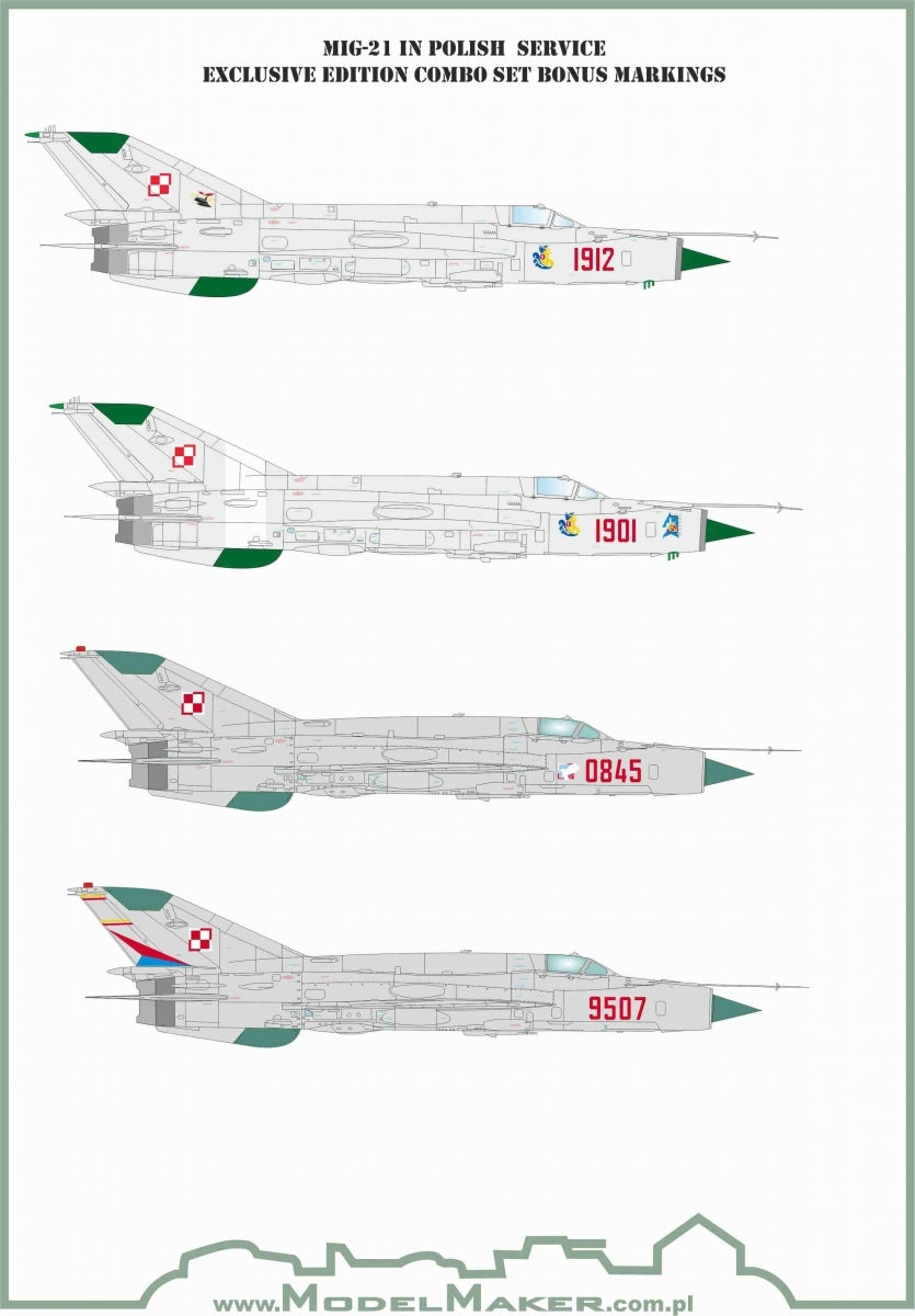 Décalcomanies ModelMaker CS48001 MiG-21 édition exclusive service polonais, ensemble combiné 1/48 – immagine 2