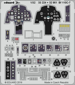 Intérieur du Bf 110C-7 Eduard 32951 REVELL 1/32