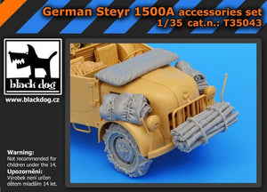 Ensemble d&amp;#39;accessoires Black Dog T35043 pour Steyr 1500A allemand, échelle 1/35