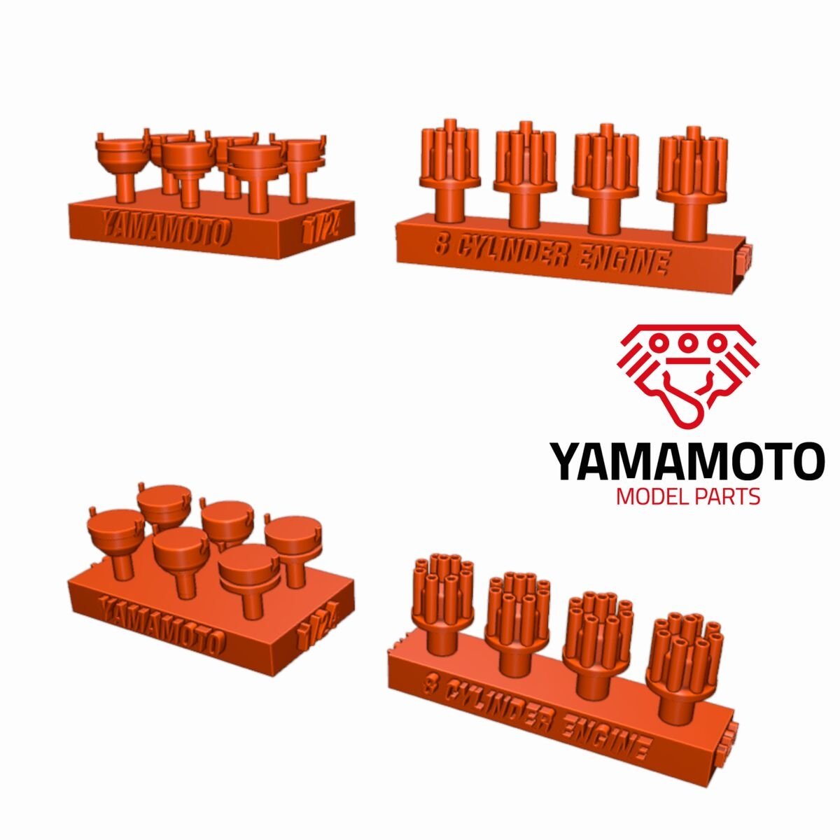 Yamamoto Model Parts YMPTUN72 Jeu de 4 dispositifs d&amp;#39;allumage pour 8 cylindres 1/24